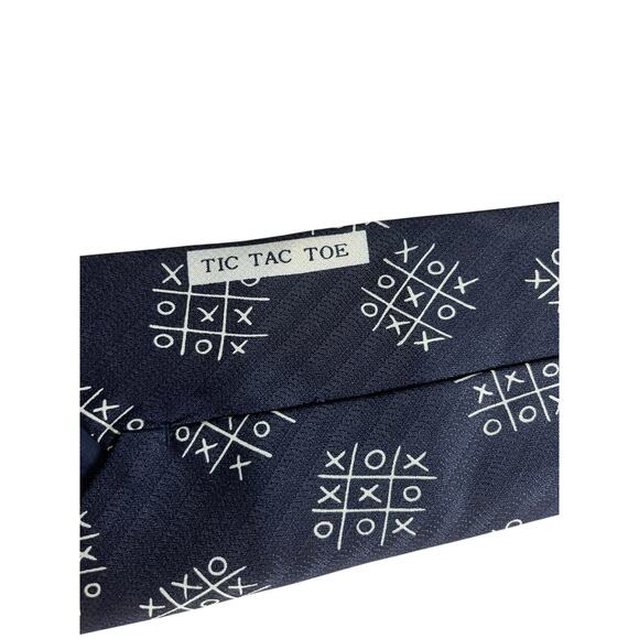 Vintage Designs By A. Rogers Men's Navy Tik Tan Toe Neck Tie - Picture 4 of 4